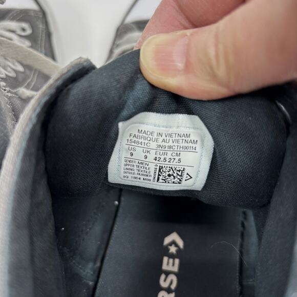 Converse All Star Chuck Taylor High Top Sneakers Shoes Mens 9 Gray Street - Picture 12 of 13